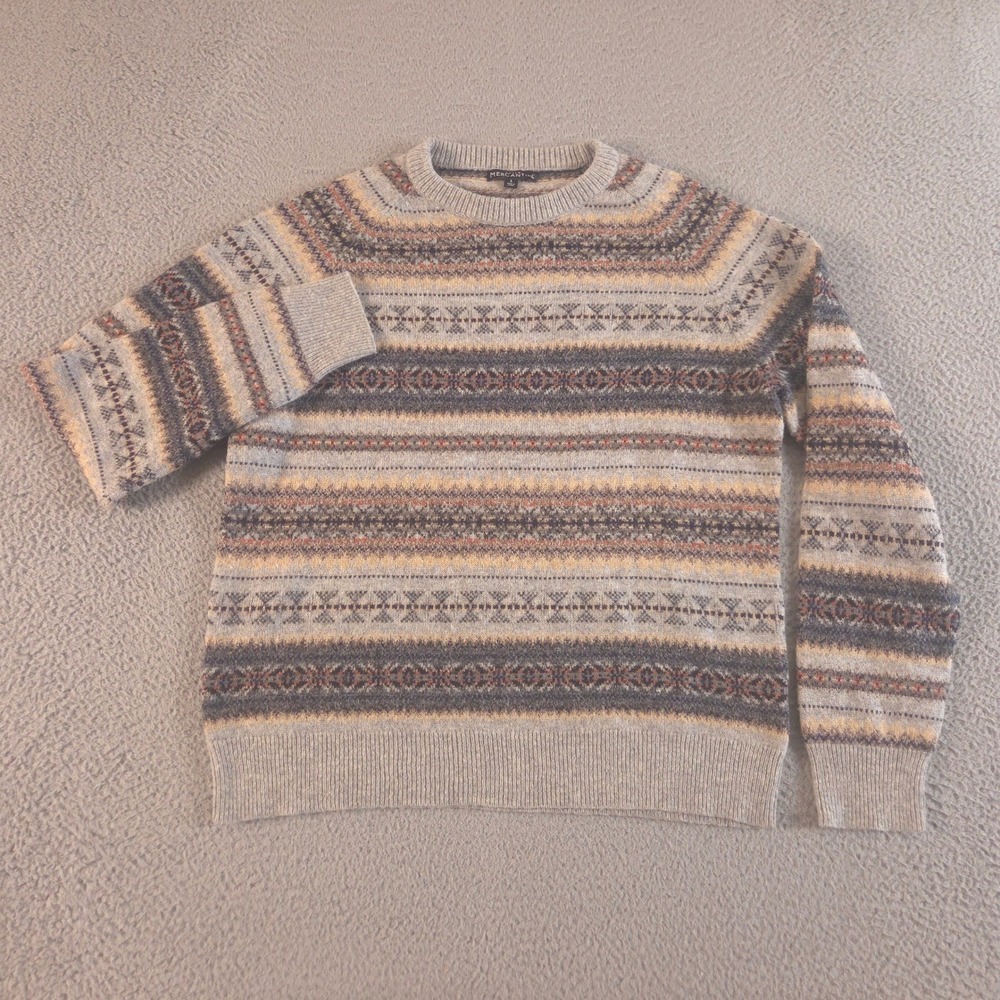 J.Crew Sweater Mens L Fair Isle Lambswool Nylon Crewneck Pullover Mercantile - Picture 2 of 9
